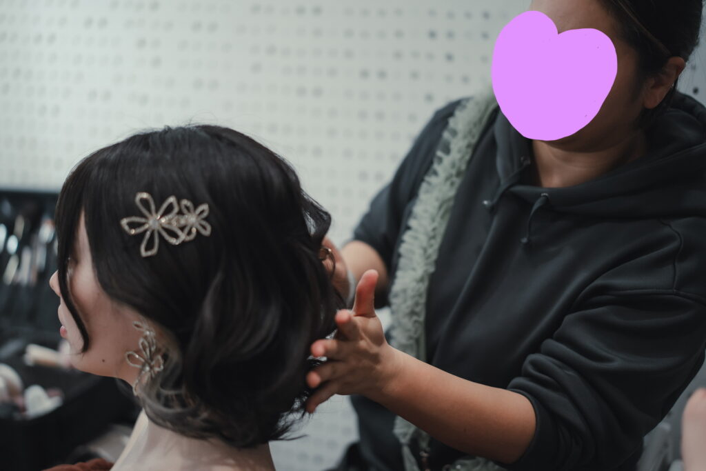 フォトウェディング ヘアアレンジ ミディアムヘア